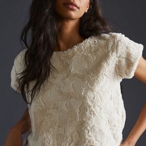 Anthropologie Faux Fur Tee